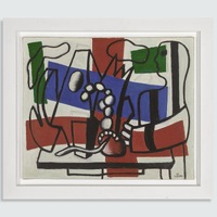 Nature morte en rouge et bleu