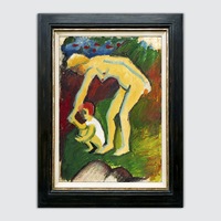 Nackte Frau mit Kind